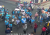 Manifestación por parte de Salubristas realizan un bloqueo en la Avenida Elena 9 calle zona 3 para zona 1.
