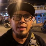 Iván Santos, líder del bloqueo ubicado en el Periférico frente a la colonia La Bethania. Foto La Hora. Fabricio Alonzo.