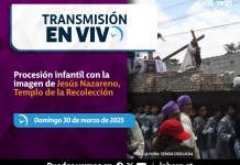 Procesión con la imagen de Jesús Nazareno del Templo de la Recolección