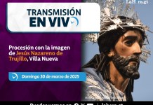 Procesión con la imagen de Jesús Nazareno de Trujillo, Villa Nueva.