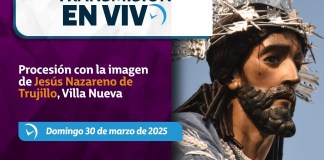 Procesión con la imagen de Jesús Nazareno de Trujillo, Villa Nueva.