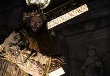 Consagrada imagen de Jesús Nazareno de la Dulce Mirada, de la Parroquia de Santa Ana, de la Antigua Guatemala. Foto La Hora: Sergio Osegueda.