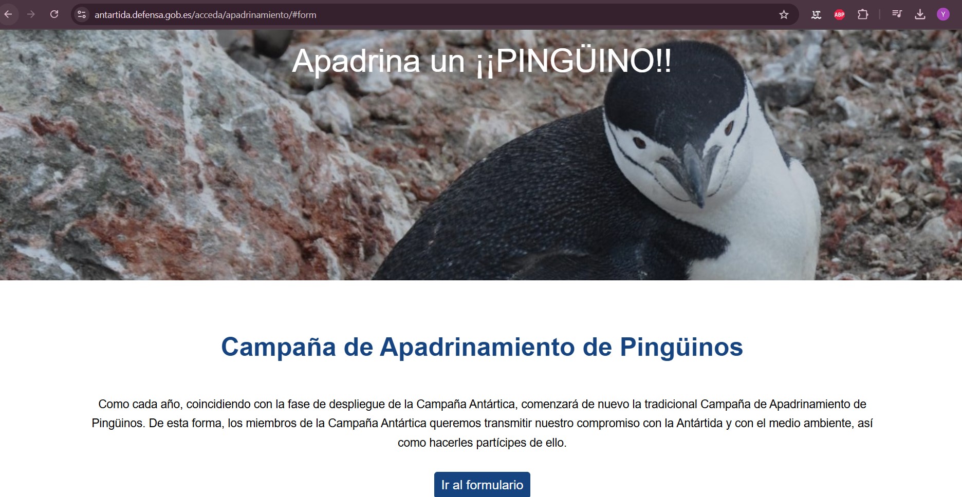 Paso a paso de cómo apadrinar un pingüino gratis y de forma virtual