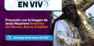 Procesión con la imagen de Jesús Nazareno Redentor del Mundo, Barrio el Gallito