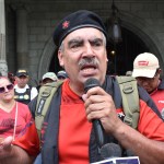 Secretario General del Sindicato Nacional de Trabajadores de Salud de Guatemala, Luis Alpírez.