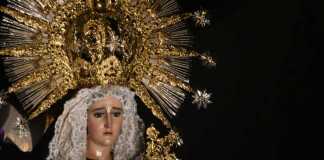 La consagrada imagen de María Santísima de la Soledad "Reina de la Humanidad", de la Parroquia Santísimo Nombre de Jesús, Templo de la Recolección, Foto La Hora: Sergio Osegueda.