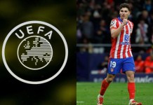 La UEFA aseguró este jueves que el jugador argentino del Atlético de Madrid Julián Álvarez tocó dos veces el balón en el lanzamiento del penalti. Foto La Hora: EFE
