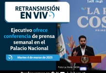 Retransmisión: Ejecutivo ofrece conferencia de prensa semanal en el palacio nacional La Secretaría de Comunicación Social de la Presidencia realiza su conferencia de prensa semanal «La Ronda». Foto La Hora: AGN