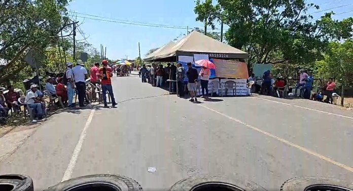 Bloqueo en Moyuta, frontera Ciudad Pedro de Alvarado. Foto: Municipalidad de Moyuta / La Hora