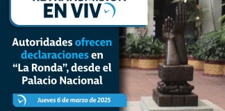 Autoridades participan este jueves 6 de marzo en la “Ronda”, desde el Palacio Nacional de la Cultura. Foto La Hora: