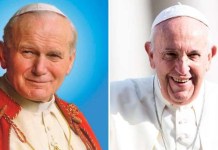 Papa Francisco es el segundo pontífice en cumplir una larga hospitalización en el Gemelli Papa Francisco y San Juan Pablo II. Foto La Hora: Diócesis e Piedras Negras.