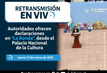 Autoridades participan este jueves 13 de marzo en la “Ronda”, espacio en donde responderán a preguntas de medios de comunicación. Foto La Hora: Captura de Pantalla.