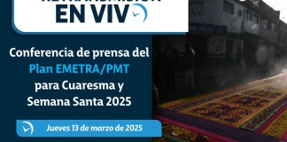 Autoridades de Emetra y PMT realizan este jueves 13 de marzo una conferencia de prensa del Plan para Cuaresma y Semana Santa 2025. Foto La Hora: Sergio Osegueda.
