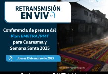 En Vivo: Conferencia de prensa del Plan EMETRA/PMT para Cuaresma y Semana Santa 2025 Autoridades de Emetra y PMT realizan este jueves 13 de marzo una conferencia de prensa del Plan para Cuaresma y Semana Santa 2025. Foto La Hora: Sergio Osegueda.