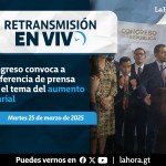 Conferencia de prensa sobre aumento salarial. Diseño La Hora