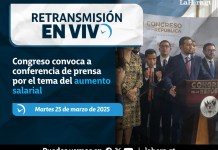 Retransmisión: Congreso convoca a conferencia de prensa por el tema del aumento salarial este martes 25 de marzo Conferencia de prensa sobre aumento salarial. Diseño La Hora