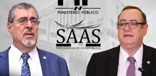El MP confirma su doble estándar: Caso SAAS con Arévalo y caso SAAS con Giammattei. Foto La Hora: Arte Alejandro Ramírez