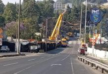 La Policía Municipal de Tránsito de Villa Nueva pide tomar rutas alternas al municipio y muestra el panorama en el kilómetro 17.5 este sábado. Foto: PMT de Villa Nueva