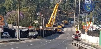 La Policía Municipal de Tránsito de Villa Nueva pide tomar rutas alternas al municipio y muestra el panorama en el kilómetro 17.5 este sábado. Foto: PMT de Villa Nueva
