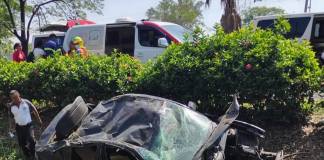 Accidente en autopista Puerto Quetzal deja una mujer fallecida y cinco heridos Accidente autopista Puerto Quetzal