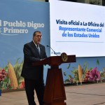 Bernardo Arévalo, durante la conferencia de prensa sobre el tema arancelario.