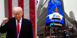 La Bolsa de Nueva York abrió este jueves con fuertes caídas, y su principal índice, el Dow Jones de Industriales, pierde casi 1.200 puntos. Foto La Hora: EFE.