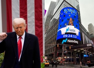 La Bolsa de Nueva York abrió este jueves con fuertes caídas, y su principal índice, el Dow Jones de Industriales, pierde casi 1.200 puntos. Foto La Hora: EFE.