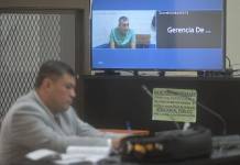 Por cuestiones de seguridad, Aler Samayoa se presenta a audiencias vía videoconferencia. Foto La Hora: Fabricio Alonzo