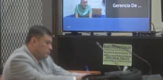 Por cuestiones de seguridad, Aler Samayoa se presenta a audiencias vía videoconferencia. Foto La Hora: Fabricio Alonzo