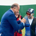 Jean Pierre Brol festejando su victoria en la Copa Mundial de Tiro 2025. Foto La Hora: CDAG