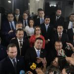 El diputado del partido Unionista, Álvaro Arzú Escobar, afirmó, respaldado por Allan Rodríguez, que desconoce al presidente del Congreso, Nery Ramos. Foto La Hora: José Orozco