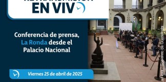 Conferencia de prensa, La Ronda desde el Palacio Nacional. Foto La Hora: Gobierno de Guatemala.