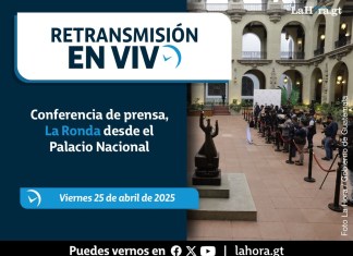 Conferencia de prensa, La Ronda desde el Palacio Nacional. Foto La Hora: Gobierno de Guatemala.