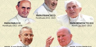 Estos fueron los últimos 5 papas de la Iglesia Católica. Arte: Alejandro Ramírez