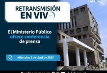 RETRANSMISIÓN: El Ministerio Público ofrece conferencia de prensa El Ministerio Público informa en conferencia de prensa este miércoles 2 de abril. Foto La Hora: AGN.