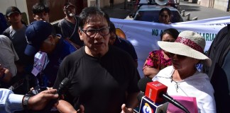 Neftali Lopez coodinaror de CODECA urbana luego de reunion con el Ejecutivo