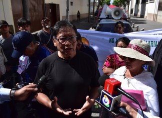 Neftali Lopez coodinaror de CODECA urbana luego de reunion con el Ejecutivo