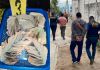 Dinero en efectivo localizado y presuntos miembros del barrio 18 capturados tras allanamiento en Boca Del Monte. Foto La Hora: PNC