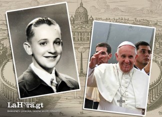 Fotografía de Jorge Mario Bergoglio de joven (izquierda) y Ya nombrado Papa Francisco (Derecha) . Arte La Hora: Alejandro Ramírez.