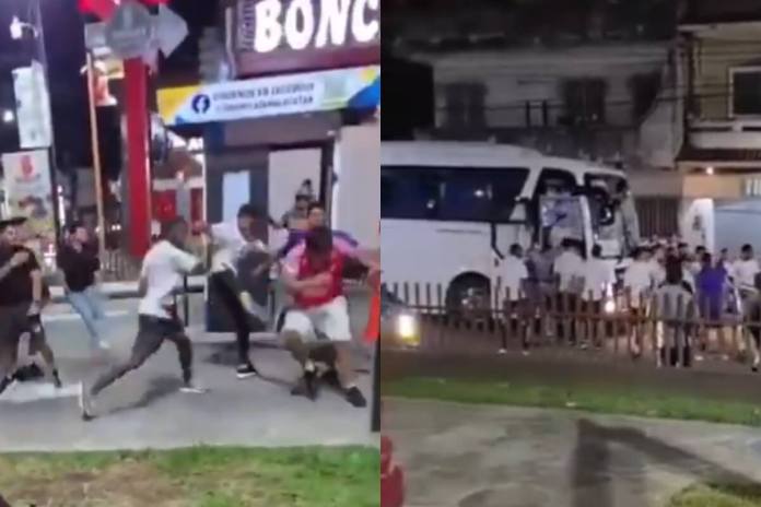 Pelea jugadores Antigua y aficionados Malacateco