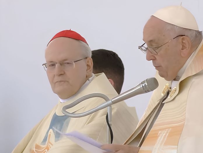 Peter Erdo, cardenal húngaro, junto al papa Francisco.