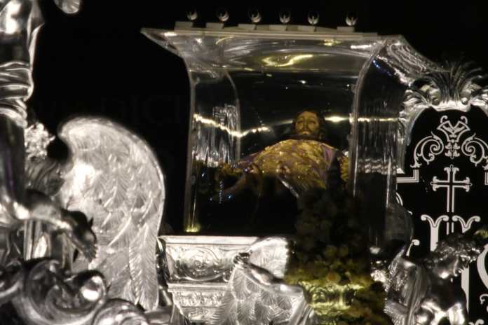 Consagrada imagen del Santo Cristo Yacente, Cristo de los Pobres, Templo de El Calvario