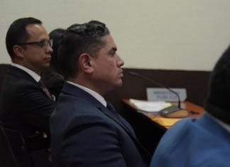 Exviceministro de Gobernación, Carlos García, en audiencia de primera declaración. Foto La Hora: José Orozco