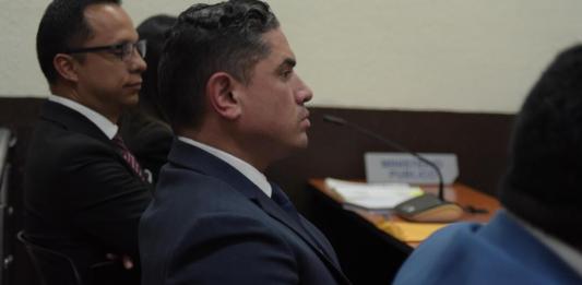 Exviceministro de Gobernación, Carlos García, en audiencia de primera declaración. Foto La Hora: José Orozco