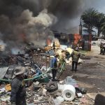 Incendio de gran magnitud consume chatarrera y ferretería de la Colonia El Milagro, zona 6 de Mixco