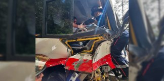 Bomberos Voluntarios informaron sobre un hecho de tránsito en la ruta Interamericana este sábado 31 de mayo. Foto La Hora: Bomberos Voluntarios.