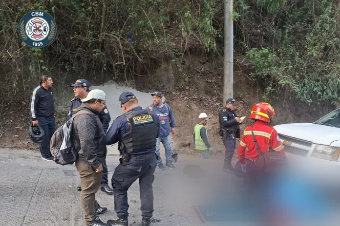 Atque armado en zona 16 Bomberos Municipales informaron que la mañana de este jueves 29 de mayo se registró un ataque armado en el Bulevar La Montaña, Ruta al Pulté. Foto La Hora: Bomberos Municipales.