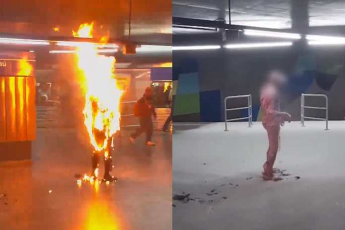 Hombre se prende fuego en estación de metro de Brasil y todo quedo grabado