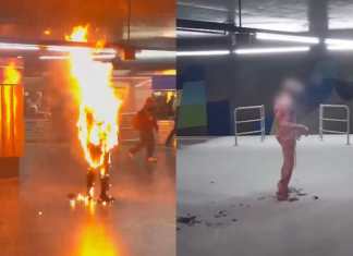 Hombre se prende fuego en estación de metro de Brasil y todo quedo grabado