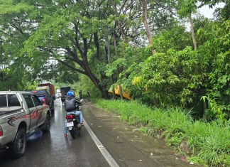 Dirección General de Caminos atiende a socavamiento en km 99.5 CA-2 Oriente, tramo Escuintla a Taxisco